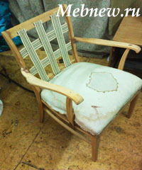 ремонт обивка и реставрация старого кресла